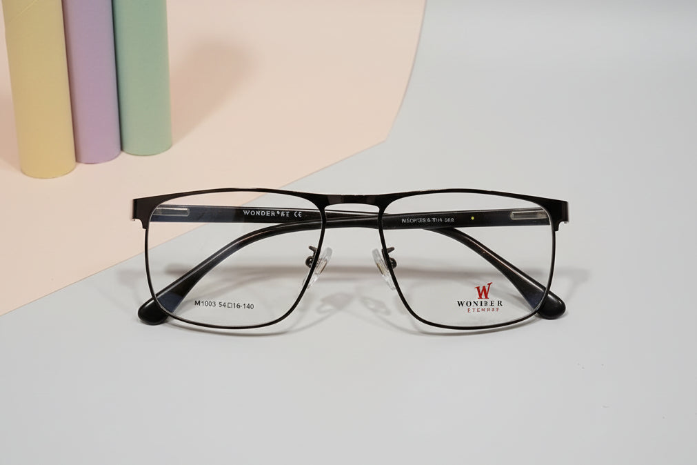 Wonder Eyewear Men’s Full-Rim Rectangle Eyeglass Frame – Brown