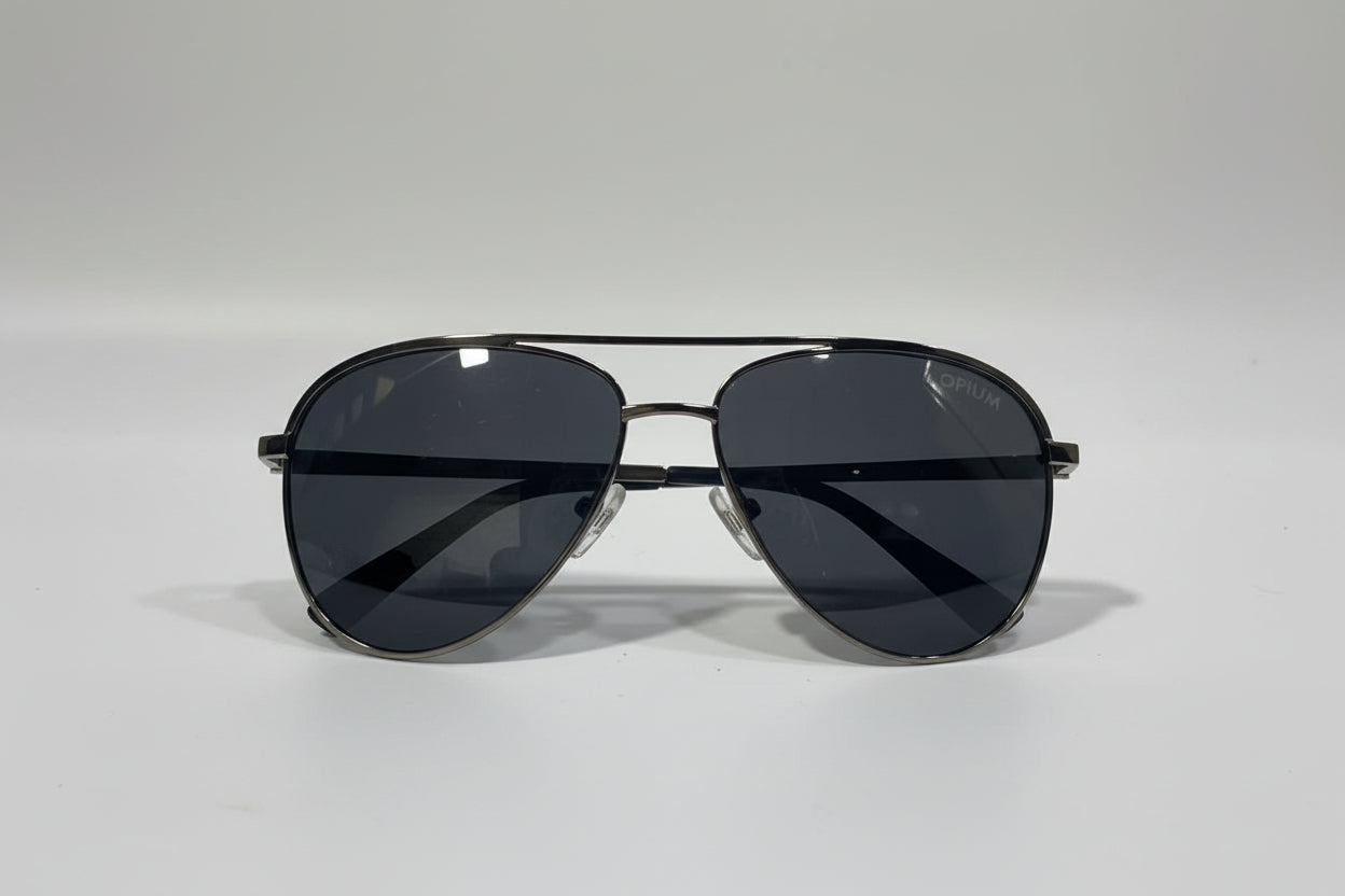 Sandpiper Aviator Sunglasses – Gunmetal Frame with Dark Grey Lenses