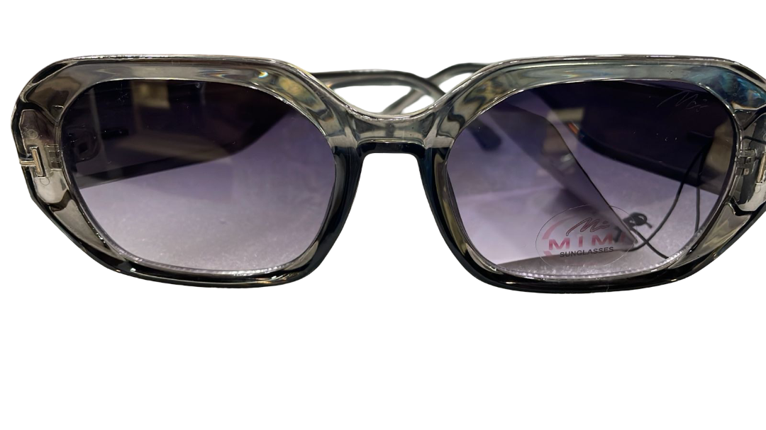 MiMi Oversized Geometric Grey Sunglasses – Gradient UV Lens