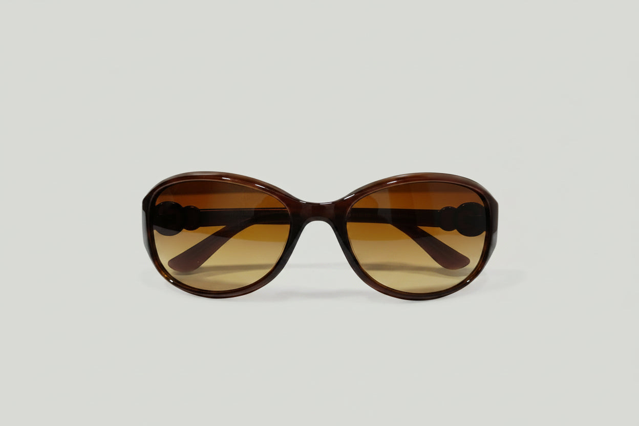 Elegant Oval Sunglasses – Brown Tortoise Frame with Brown Gradient Lenses