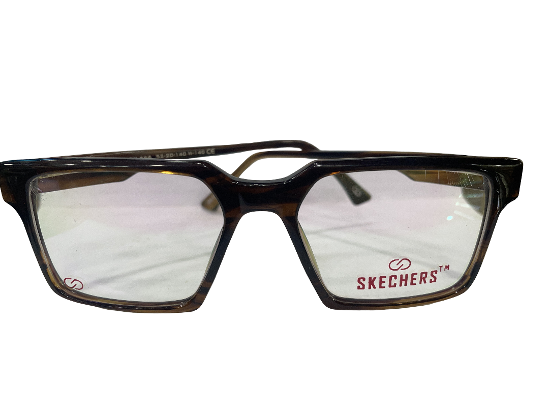 Skechers Rectangular Full-Rim Eyeglasses – Tortoise Brown
