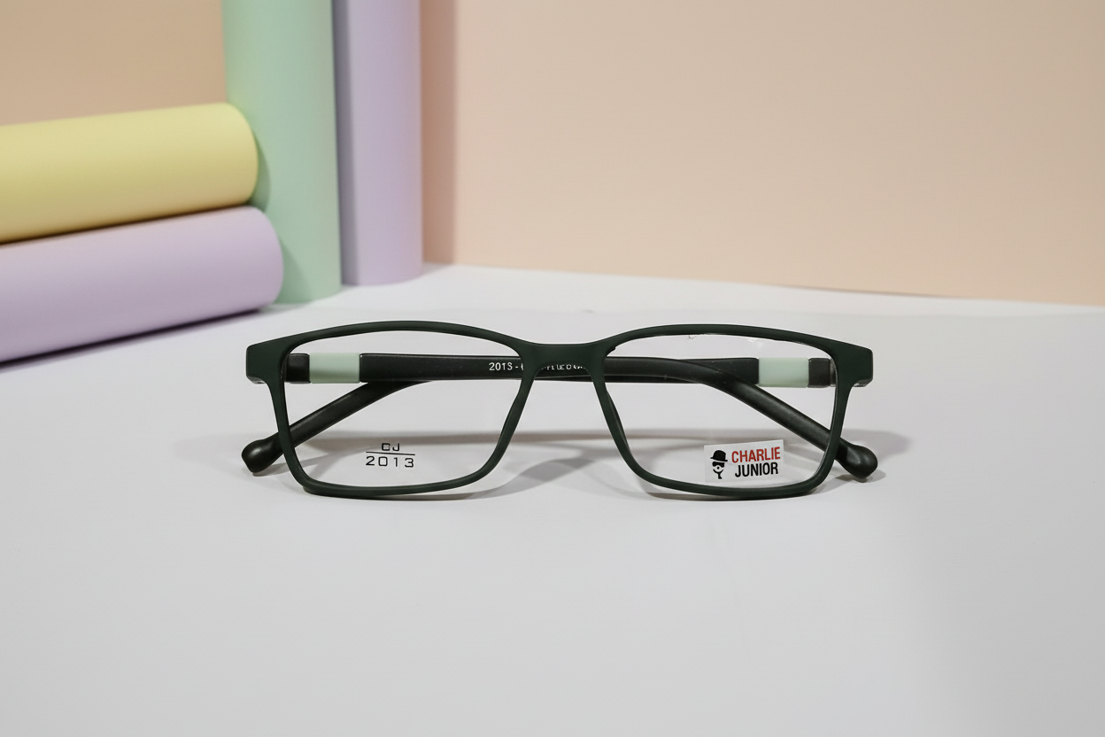 Charlie Junior Kids Eyeglasses – Dark Green Full-Rim Frame