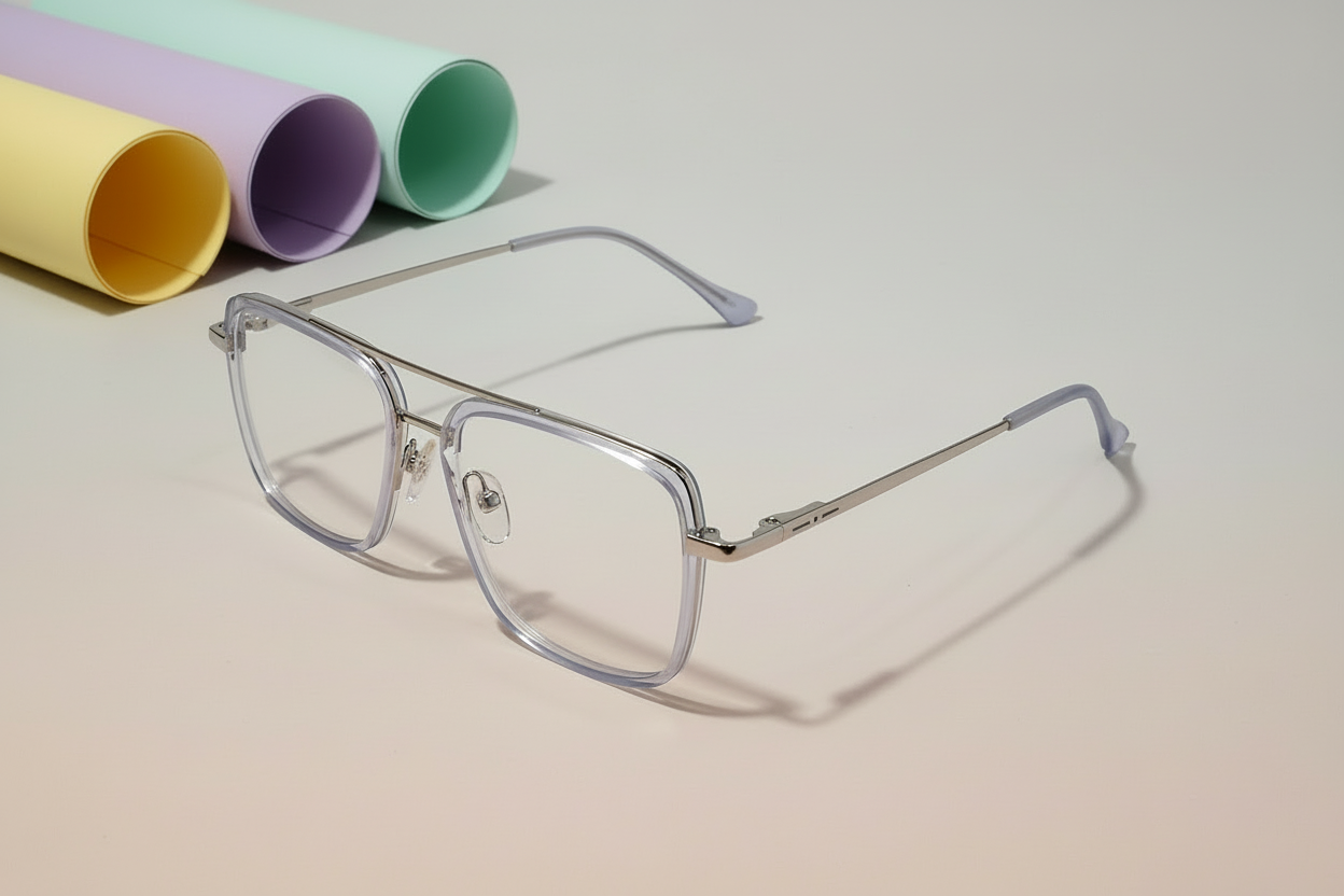 Wonder Tizzu Aviator Eyeglasses – Double Bridge Lightweight Full-Rim Unisex Frame