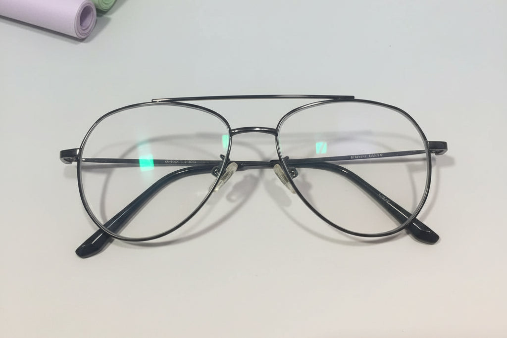 Classic Aviator Metal Eyeglasses – Lightweight Full-Rim Unisex Frame