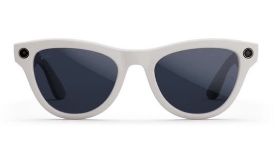 Rayban Meta Skyler (Gen 1) - Frame colour: Shiny Chalky Grey, Lens colour: Clear to Sapphire Transitions