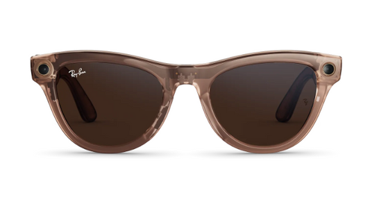 Rayban Meta Skyler (Gen 2) - Frame colour: Shiny Transparent Peach, Lens colour: Clear to Brown Transitions