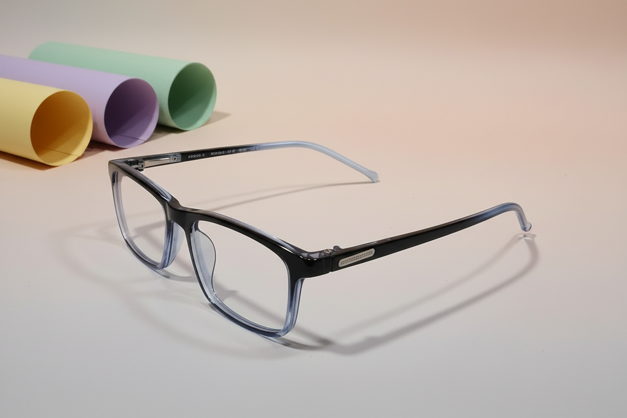 U Eyewear Kids Eyeglasses – Black & Blue Full-Rim Frame