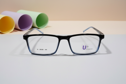 U Eyewear Kids Eyeglasses – Black & Blue Full-Rim Frame