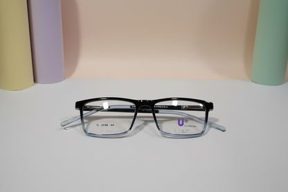 U Eyewear Kids Eyeglasses – Black & Blue Full-Rim Frame