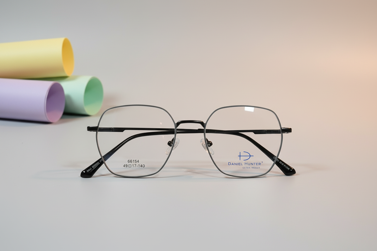 Daniel Hunter Unisex Eyeglasses – Black Metal Full-Rim Frame