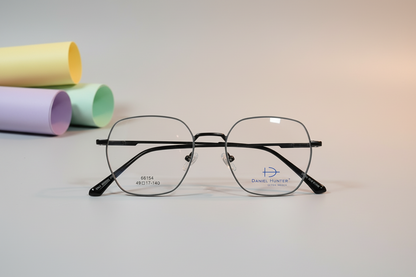 Daniel Hunter Unisex Eyeglasses – Black Metal Full-Rim Frame