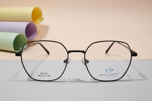 Daniel Hunter Unisex Eyeglasses – Black Metal Full-Rim Frame