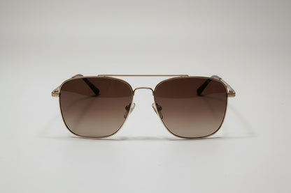 Opium Aviator Sunglasses – Gold Metal Frame with Brown Lenses