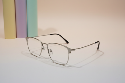 Wonder Rectangular Metal Eyeglasses – Lightweight Full-Rim Unisex Frame