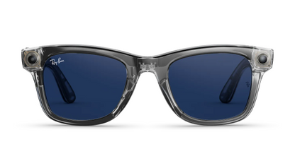 Rayban Meta Wayfarer (Gen 2) - Frame colour: Shiny Transparent Grey, Lens colour: Clear to Sapphire Transitions