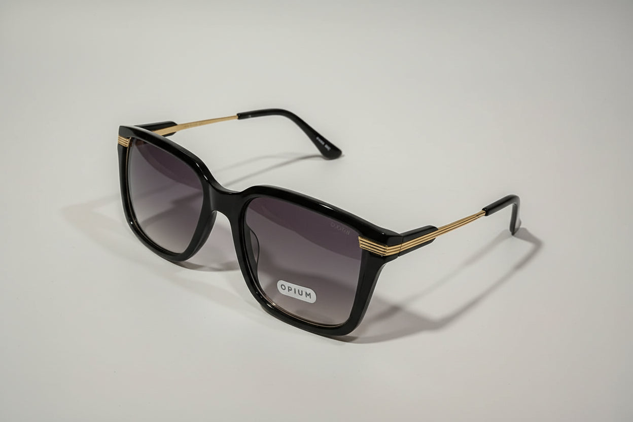 Opium Square Sunglasses – Black Frame with Smoke Grey Lenses