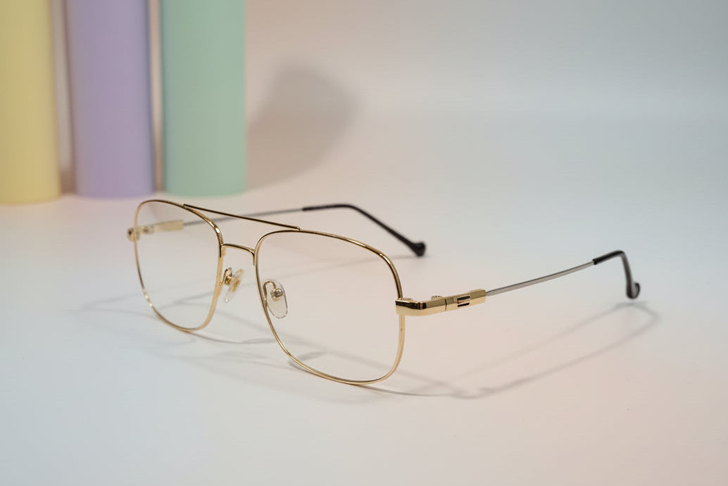 Universe Men’s Gold Aviator Sunglasses – Metal Full-Rim Frame