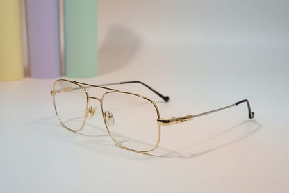 Universe Men’s Gold Aviator Sunglasses – Metal Full-Rim Frame