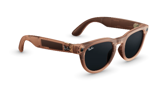 Rayban Meta Headliner (Gen 2) - Frame colour: Matt Transparent Peach, Lens colour: Clear to Grey Transitions