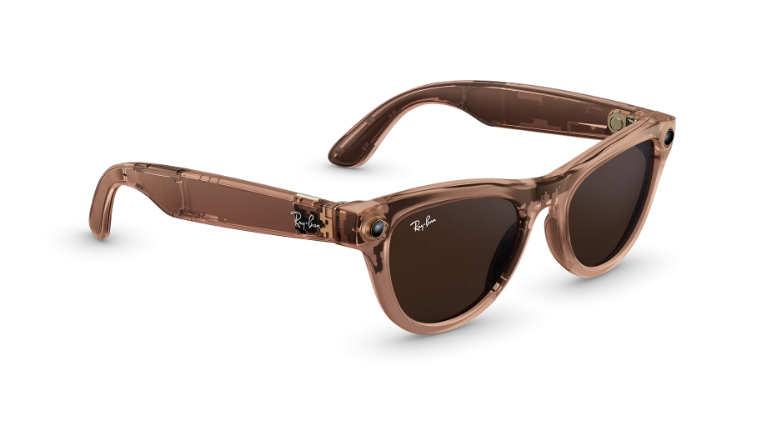 Rayban Meta Skyler (Gen 2) - Frame colour: Shiny Transparent Peach, Lens colour: Clear to Brown Transitions