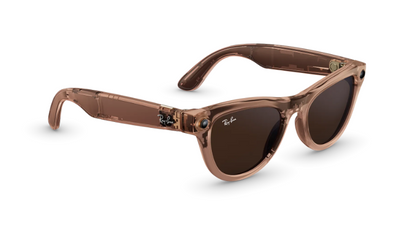 Rayban Meta Skyler (Gen 2) - Frame colour: Shiny Transparent Peach, Lens colour: Clear to Brown Transitions
