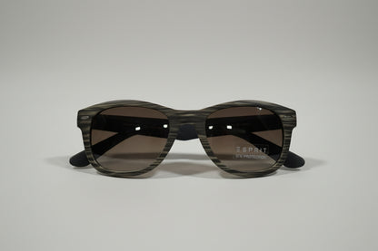 Esprit Rectangular Sunglasses – Woodgrain Finish Frame with Brown Gradient Lenses