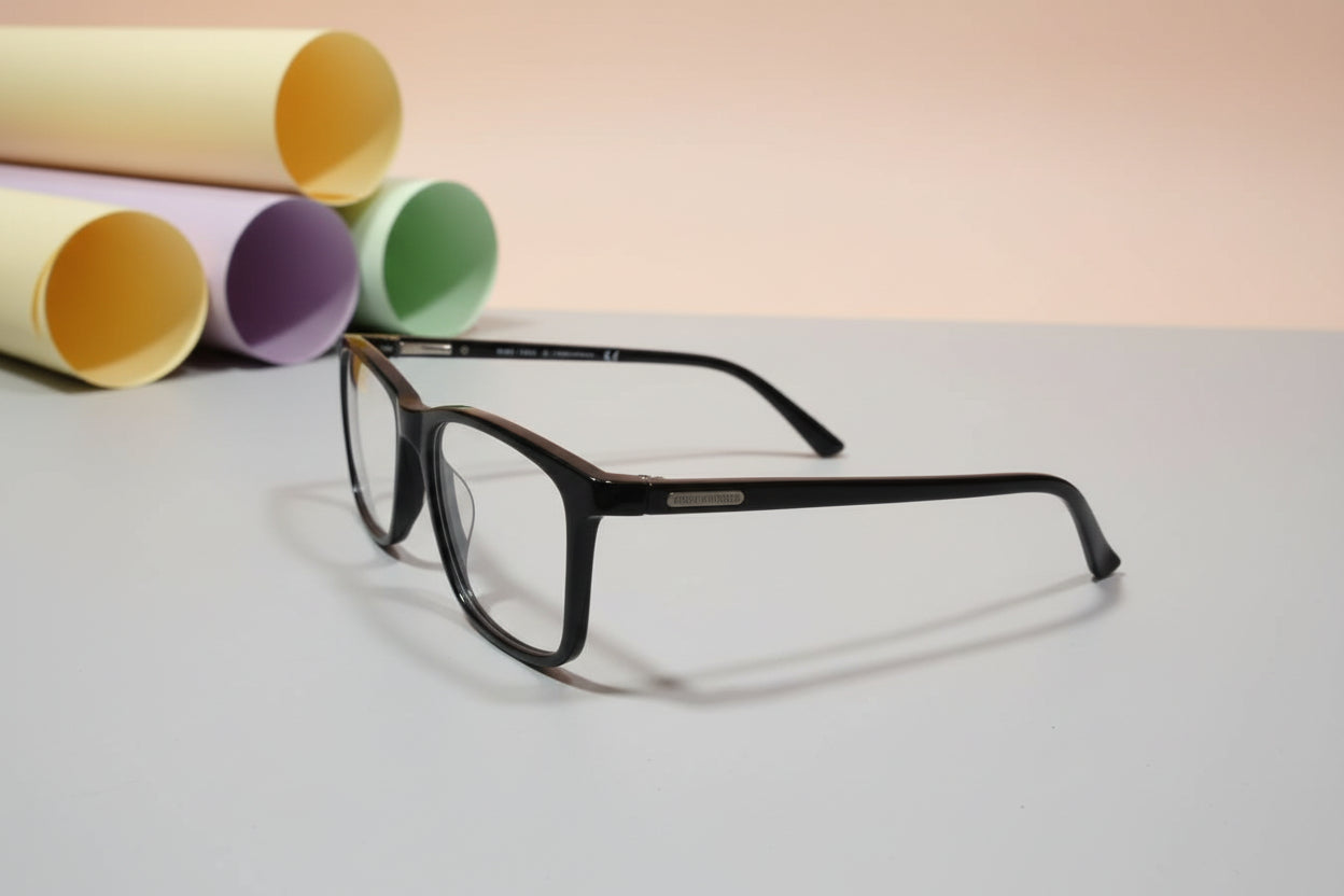 Vulcan Classic Black Rectangular Eyeglasses – Full Rim Frame