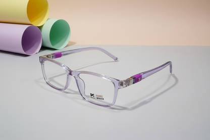 Charlie Junior Kids Eyeglasses – Transparent Purple Full-Rim Frame