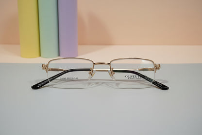 Oliver Star Men’s Gold Rectangular Eyeglasses – Memory Metal Frame
