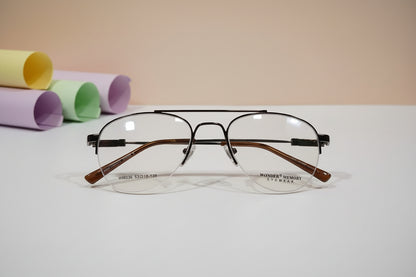 Wonder Memory Men’s Aviator Eyeglasses – Metal Frame with Memory Flex