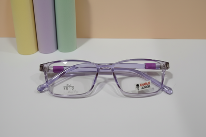 Charlie Junior Kids Eyeglasses – Transparent Purple Full-Rim Frame