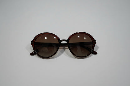 Velocity Round Sunglasses – Classic Full-Rim Frame with Brown Gradient Lenses