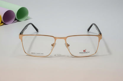 Wonder Eyewear Men’s Full-Rim Rectangle Eyeglass Frame – Gold