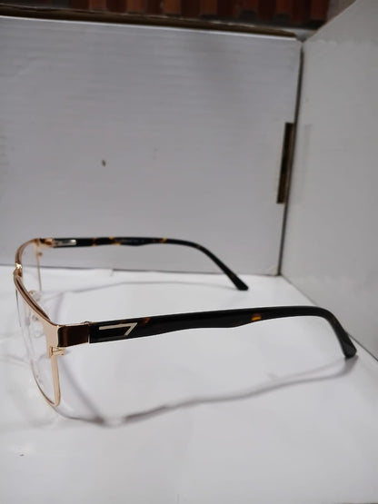 Wonder Eyewear Men’s Full-Rim Rectangle Eyeglass Frame – Gold