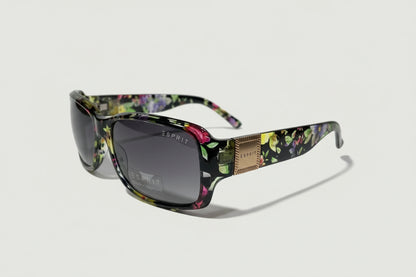 Esprit Rectangular Sunglasses – Multicolor Floral Frame with Grey Lenses
