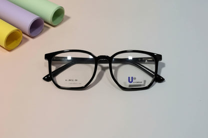 U Eyewear Classic Black Rectangular Eyeglasses – Full Rim Frame