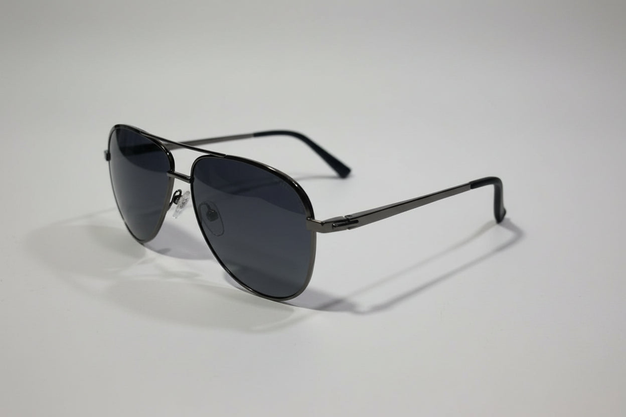 Sandpiper Aviator Sunglasses – Gunmetal Frame with Dark Grey Lenses