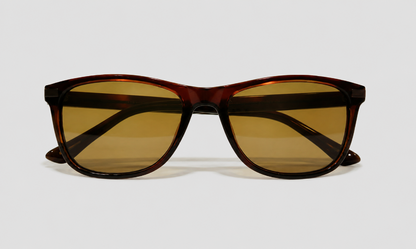Classic Brown Square Sunglasses with Amber Tinted UV-Protected Lenses
