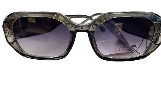 MiMi Oversized Geometric Grey Sunglasses – Gradient UV Lens