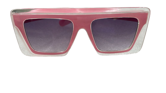 Oversized Transparent Pink Geometric Sunglasses – Gradient UV Lens