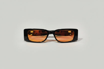 Stylish Rectangle Sunglasses for Kids – Black Frame with Pink Tinted Lenses