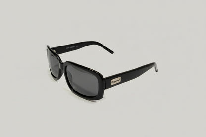 Stylish Rectangle Sunglasses – Black Frame with Dark Grey Lenses