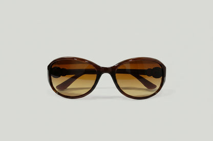 Elegant Oval Sunglasses – Brown Tortoise Frame with Brown Gradient Lenses