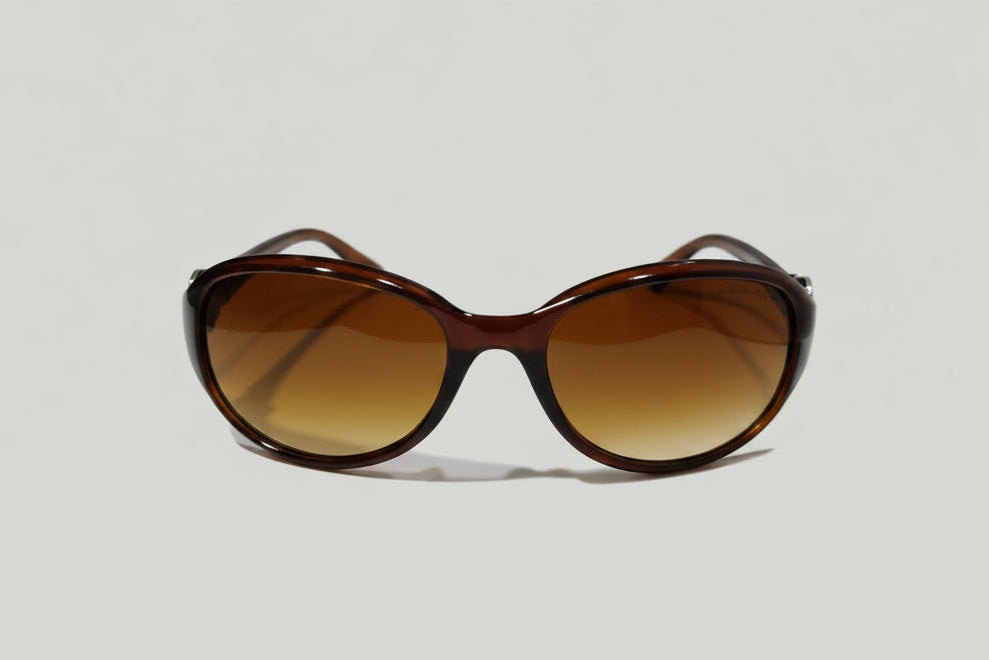 Elegant Oval Sunglasses – Brown Tortoise Frame with Brown Gradient Lenses