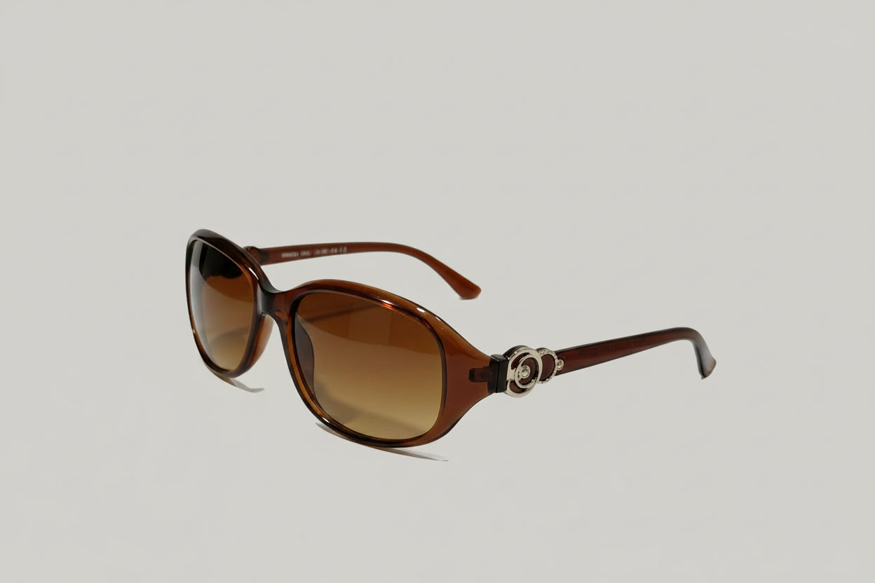 Elegant Oval Sunglasses – Brown Tortoise Frame with Brown Gradient Lenses