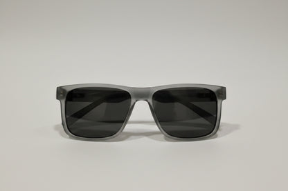 Modern Matte Grey Rectangular Sunglasses