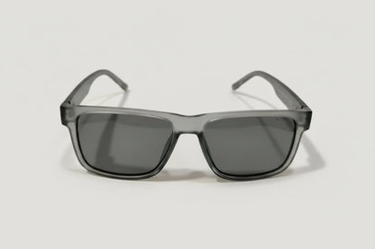 Modern Matte Grey Rectangular Sunglasses
