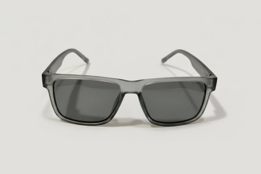 Modern Matte Grey Rectangular Sunglasses