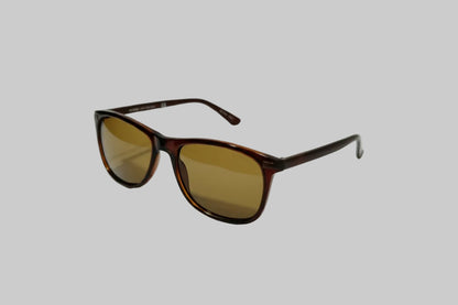 Classic Brown Square Sunglasses with Amber Tinted UV-Protected Lenses