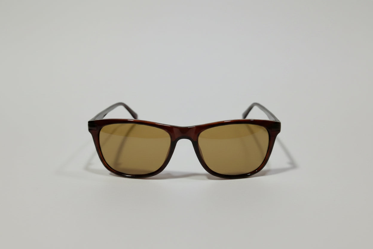 Classic Brown Square Sunglasses with Amber Tinted UV-Protected Lenses